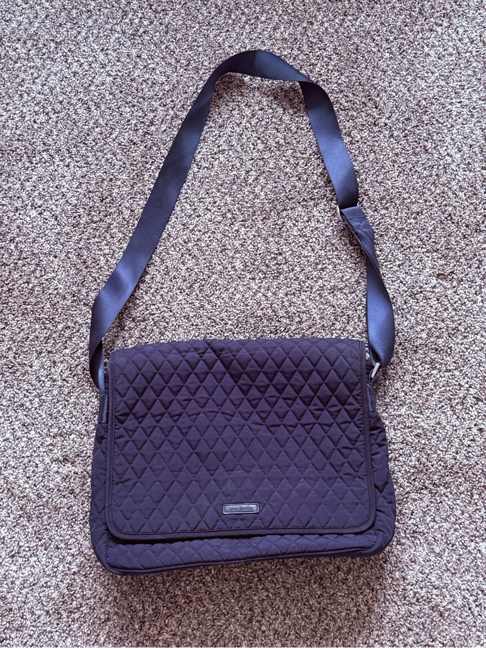 Vera Bradley Quilted Black Crossbody Messenger Bag